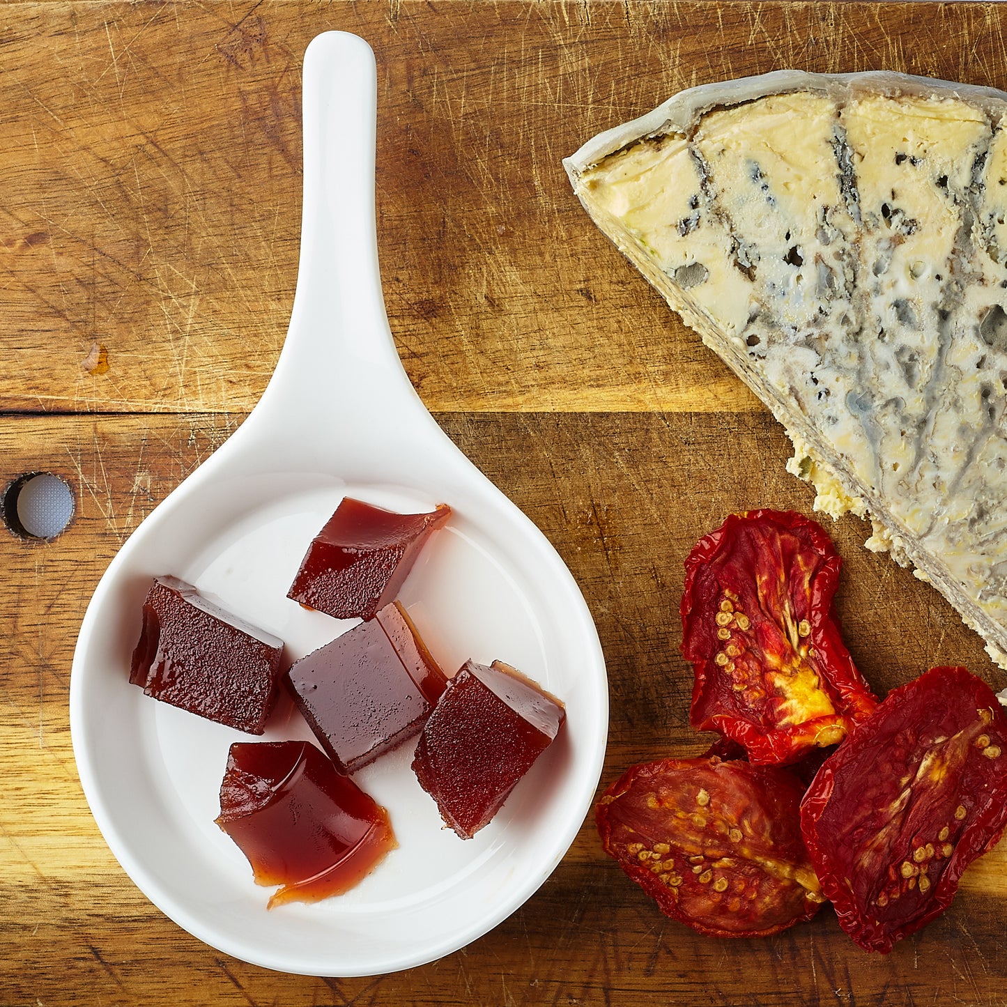 Beautiful square pieces of quince paste made in the Byron by Yoko's Condiments.
