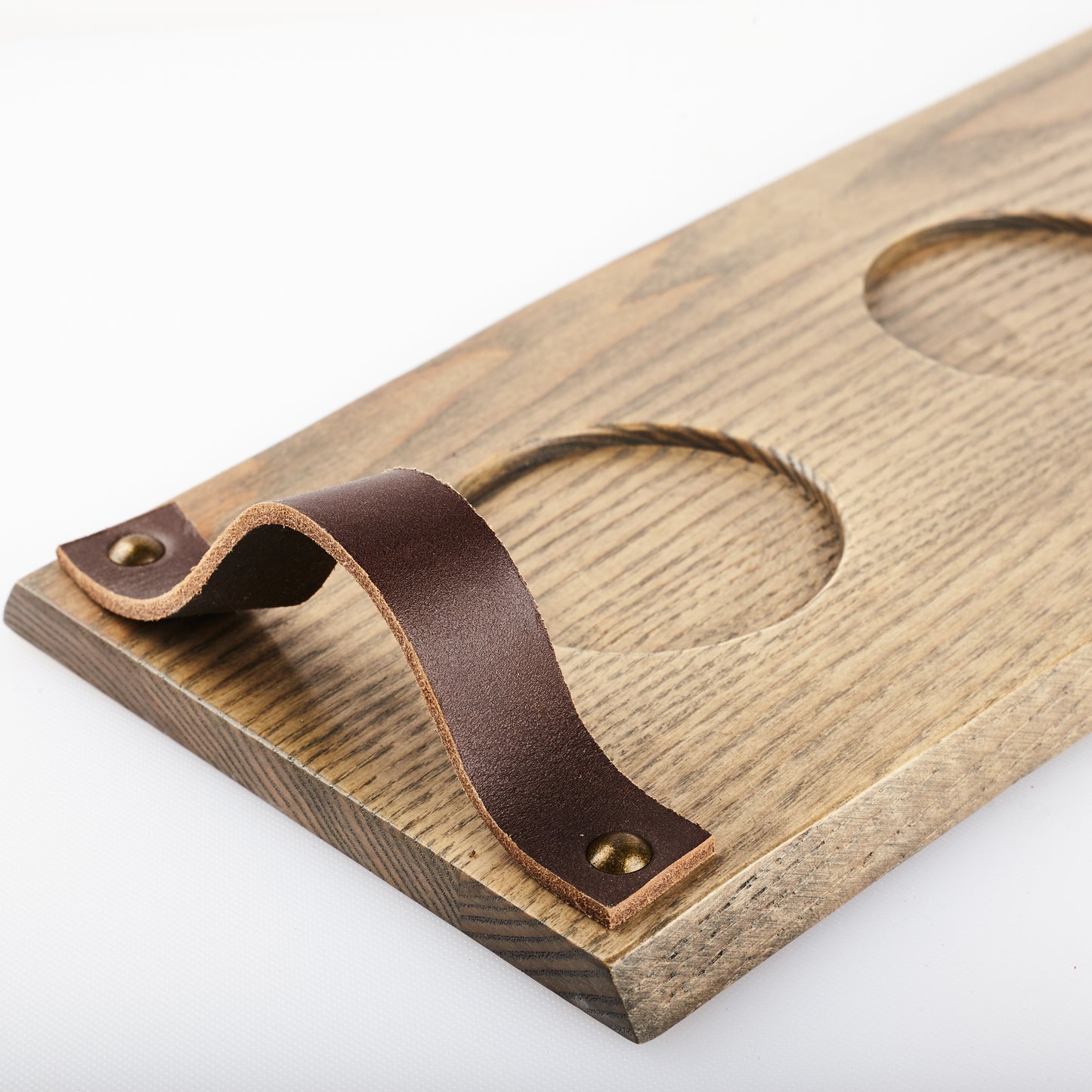 Limited - Wooden Serving Platter with Leather Handles