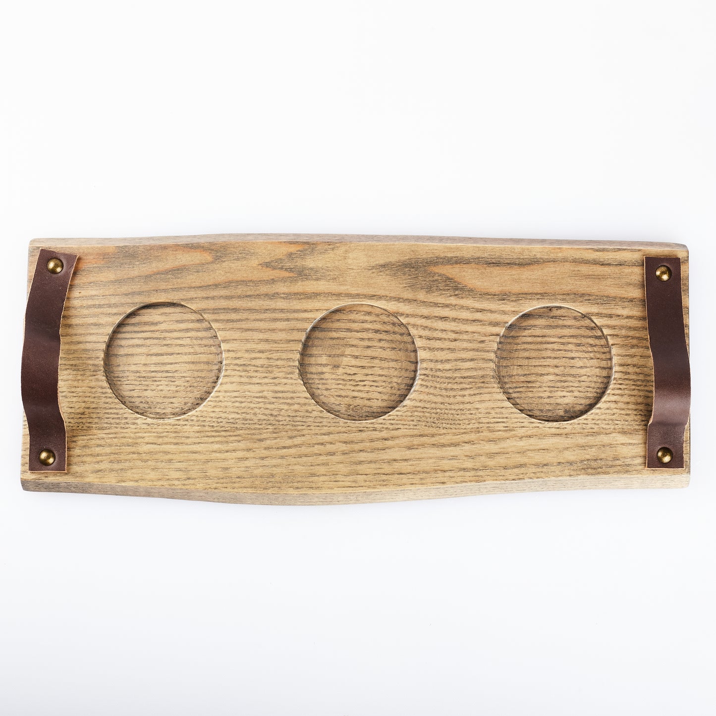 Limited - Wooden Serving Platter with Leather Handles